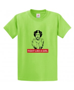Fight Like a Girl Classic Unisex Kids and Adults T-Shirt for Cancer Fighters